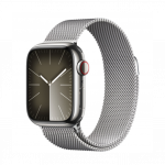 Apple Watch Series 9 GPS + Cellular 41mm Silver Stainless Steel Case with Silver Milanese Loop