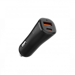 Autolaadija adapter ArcStation Essential 48W, USB + USB-C, must, Spigen