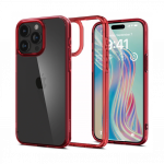Kaitse&uuml;mbris Ultra Hybrid, Apple iPhone 15 Pro, l&auml;bipaistev punase &auml;&auml;rega, Spigen