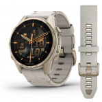 Garmin fenix 8 43 mm Amoled Sapphire Soft Gold with Limestone Leather Band