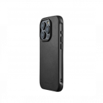 Kaitse&uuml;mbris Shield Case, Apple iPhone 15 Pro, must, MagSafe, naturaalsest nahast tagak&uuml;ljega, Mujjo