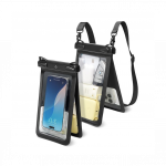 Veekindel kott kuni 6.9" telefonile, kahe taskuga, IPX8, must, kaelapaelaga, A603, Spigen