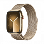 Apple Watch Series 9 GPS + Cellular 45mm Gold Stainless Steel Case with Gold Milanese Loop
