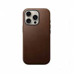 Kaitse&uuml;mbris Modern Leather, Apple iPhone 16 Pro, pruun, naturaalsest nahast, MagSafe &uuml;hilduv, Nomad