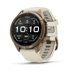 Garmin fenix 9 Pro 43mm Autumn Gold Titanium with Cream French Grey Silicone Band