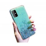 Apple iPhone 12/12 Pro Silikoonkaitse, Sequins, Glitter, roheline