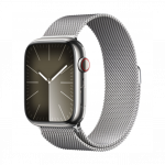 Apple Watch Series 9 GPS + Cellular 45mm Silver Stainless Steel Case with Silver Milanese Loop