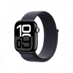 Apple Watch Series 10 GPS + Cellular 46mm Jet Black Aluminum Case with Ink Sport Loop