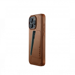 Kaitse&uuml;mbris kaarditaskuga Apple iPhone 16 Pro Max, pruun, MagSafe, naturaalsest nahast, Mujjo