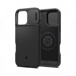 Kaitse&uuml;mbris Optik Armor (MagFit), Apple iPhone 16 Pro, must, kaamera kattega, MagSafe, Spigen