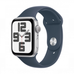 Apple Watch SE (2024) GPS + Cellular 44mm Silver Aluminum Case with Denim Sport Band S/M