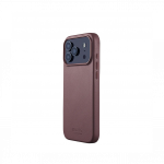 Kaitse&uuml;mbris Apple iPhone 17 Pro Max, tumepunane, naturaalsest nahast, MagSafe &uuml;hilduv, Mujjo