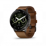 Garmin Venu 4 45mm Slate with Black Silicone Band and Brown Leather Band
