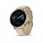 Garmin Venu 4 41mm Lunar Gold with Bone Silicone Band and Light Sand Leather Band