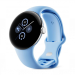 Google Pixel Watch 2 Polished Silver Aluminium Case/ Bay Active Band