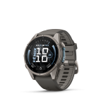Garmin fenix 9 43mm Titanium with Pebble Grey Silicone Band