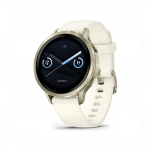 Garmin Venu 4 41mm Lunar Gold with Bone Silicone Band