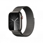 Apple Watch Series 9 GPS + Cellular 45mm Graphite Stainless Steel Case with Graphite Milanese Loop