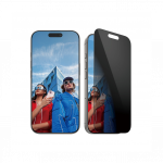 Kaitseklaas privaatsusfiltriga Apple iPhone 16 Pro, musta &auml;&auml;rega, Ultra-Wide Fit, PanzerGlass