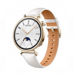Huawei Watch GT 4 41mm Gold Stainless Steel Case with White Leather Strap