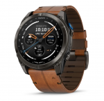 Garmin D2 Mach 2 Pro Carbon Gray DLC Titanium with Chestnut Leather Band