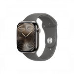 Apple Watch Series 10 GPS + Cellular 46mm Natural Titanium Case with Stone Gray Sport Band- M/L