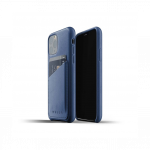 Kaitse&uuml;mbris kaarditaskuga Apple iPhone 11 Pro, naturaalsest nahast, sinine, Mujjo