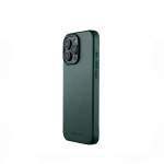 Kaitse&uuml;mbris Apple iPhone 16 Pro Max, tumeroheline, MagSafe, naturaalsest nahast, Mujjo