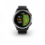 Garmin Approach S44 Silver Aluminium Bezel with Black Silicone Band