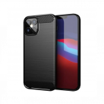 Apple iPhone 12 Pro Max Silikoonkaitse, Carbon Armor, must