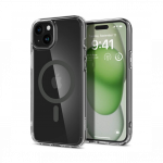Kaitse&uuml;mbris Ultra Hybrid MagFit, Apple iPhone 15, l&auml;bipaistev tumehalli MagSafe ringiga, Spigen