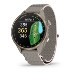 Garmin Approach S72 43mm Soft Gold Blush Pink Titanium Bezel with French Gray Blush Pink ComfortFit Fabric Band