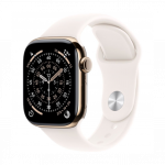 Apple Watch Series 11 GPS + Cellular 46mm Gold Titanium Case with Light Blush Sport Band S/M