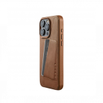Kaitse&uuml;mbris kaarditaskuga Apple iPhone 15 Pro Max, pruun, MagSafe, naturaalsest nahast, Mujjo