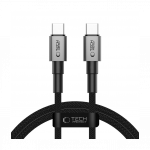 USB-kaabel USB-C otsik USB-C otsik, 1m, 100W / 5A, tumehall, Tech-Protect