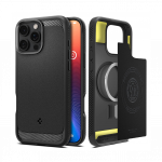 Kaitse&uuml;mbris Rugged Armor (MagFit), Apple iPhone 16 Pro, must, MagSafe, Spigen