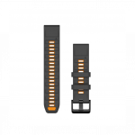 Garmin 22mm QuickFit Graphite Spark Orange Silicone Band