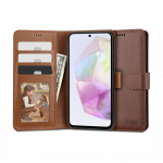 Kaitse&uuml;mbris kaanega Wallet, Samsung Galaxy A35, pruun, Tech-Protect