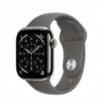 Apple Watch Series 11 GPS + Cellular 42mm Natural Titanium Case with Stone Gray Sport Band M/L
