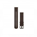 Garmin Quick Release 20 mm Dark Brown Leather Silver hardware