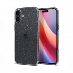 Kaitse&uuml;mbris Liquid Crystal Glitter, Apple iPhone 16, l&auml;bipaistev s&auml;delusega, Spigen