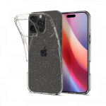 Kaitse&uuml;mbris Liquid Crystal Glitter, Apple iPhone 16 Pro, l&auml;bipaistev s&auml;delusega, Spigen