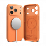 Kaitse&uuml;mbris Silicone Magnetic, Apple iPhone 17 Pro, oranž, MagSafe &uuml;hilduv, Ringke