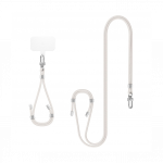 Kaelapael Crossbody Strap + k&auml;epael + kinnitusaas telefoni&uuml;mbrisele, p&auml;rlvalge, Spigen