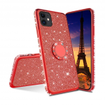 Apple iPhone 12 Pro Max Silikoonkaitse, Diamond ring, punane