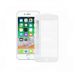 Apple iPhone 6 / iPhone 6s / iPhone 7 / iPhone 8 / iPhone SE 2020 / iPhone SE 2022 - kaitseklaas 5D, valge &auml;&auml;rega