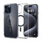 Kaitse&uuml;mbris Ultra Hybrid MagFit, Apple iPhone 15 Pro, l&auml;bipaistev tumehalli MagSafe ringiga, Spigen