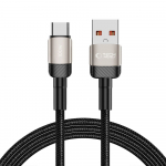 Laadimiskaabel USB-A to Type-C Otsik 2m 100W / 5A Titaan/must Vastupidav Tech-Protect