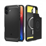 Kaitse&uuml;mbris Rugged Armor (MagFit), Apple iPhone 16 Plus, must, MagSafe, Spigen