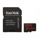 Sandisk m&auml;lukaart microSDXC 128GB Extreme + adapter